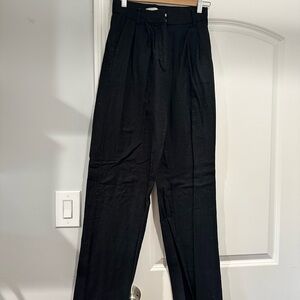 Abercrombie & Fitch Black Linen Women's Trousers